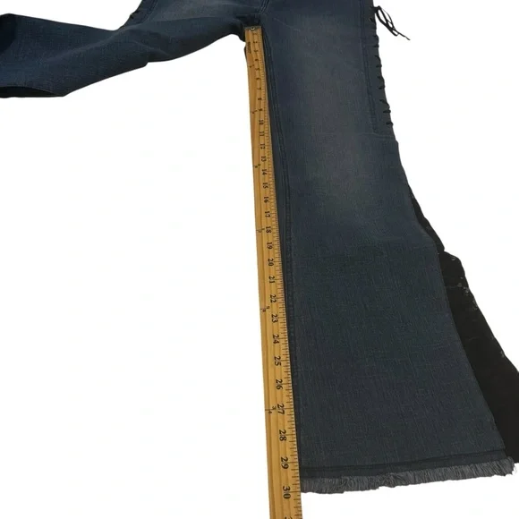 5/48 jeans flares blue with black lace womens size 8 blue boho festival concert - Picture 11 of 16